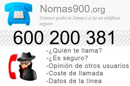 Teléfono 600200381