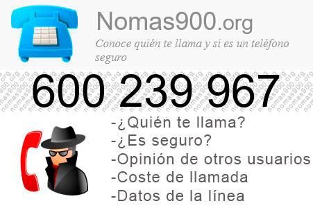 Teléfono 600239967