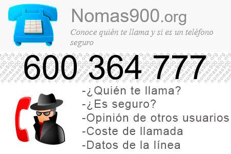 Teléfono 600364777