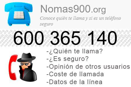 Teléfono 600365140
