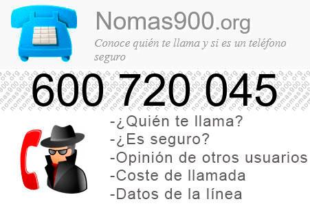 Teléfono 600720045