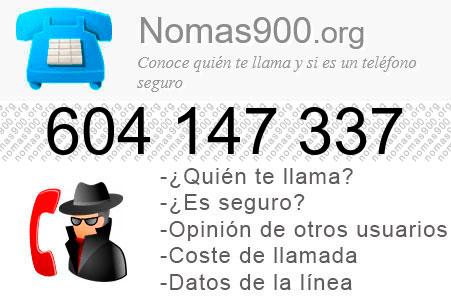 Teléfono 604147337