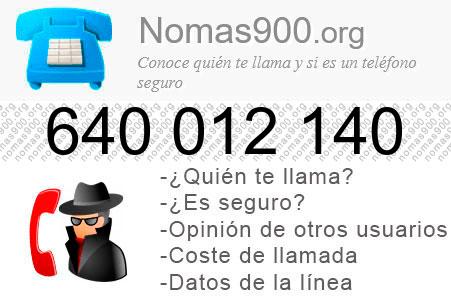 Teléfono 640012140