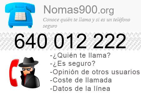 Teléfono 640012222