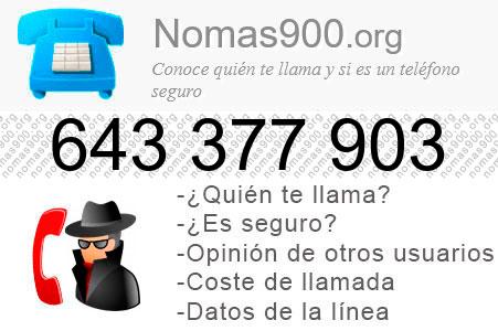 Teléfono 643377903