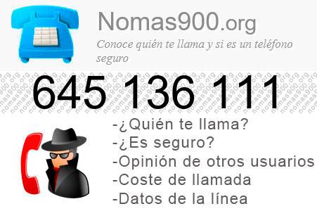 Teléfono 645136111