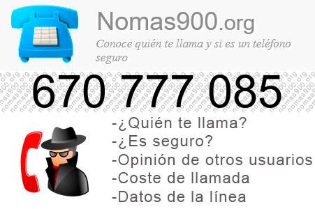 Teléfono 670777085