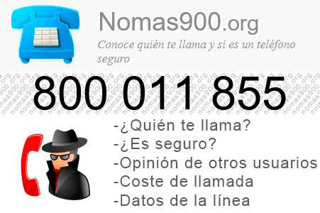 Teléfono 800011855