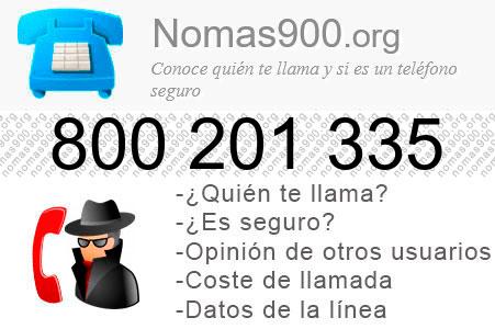 Teléfono 800201335