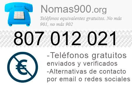 Teléfono 807012021