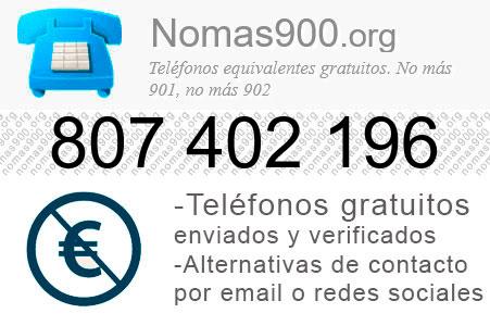 Teléfono 807402196