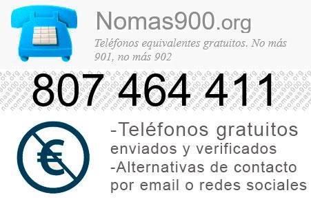 Teléfono 807464411