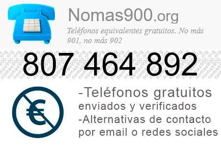 Teléfono 807464892