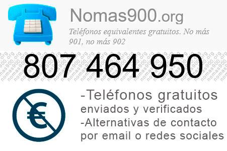 Teléfono 807464950