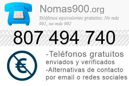 Teléfono 807494740