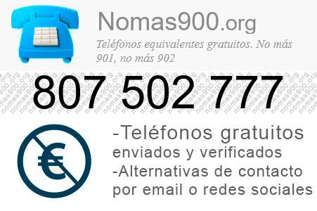 Teléfono 807502777