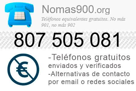 Teléfono 807505081