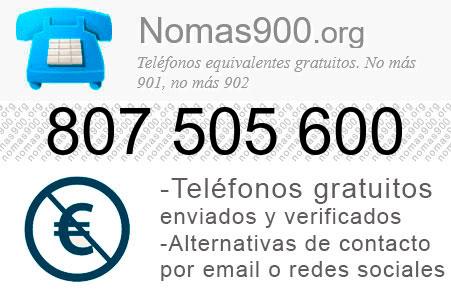 Teléfono 807505600