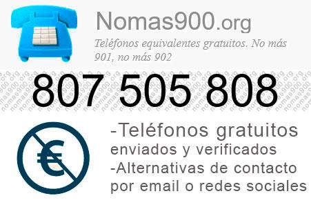 Teléfono 807505808