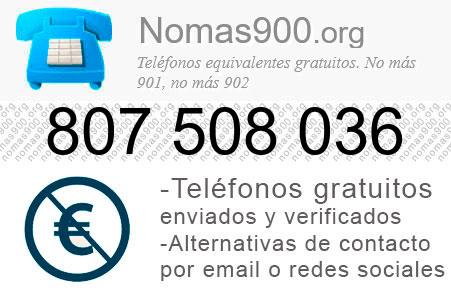 Teléfono 807508036