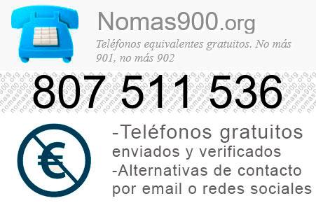 Teléfono 807511536