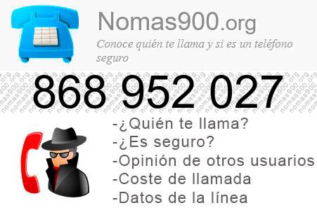 Teléfono 868952027