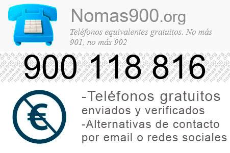 Teléfono 900118816