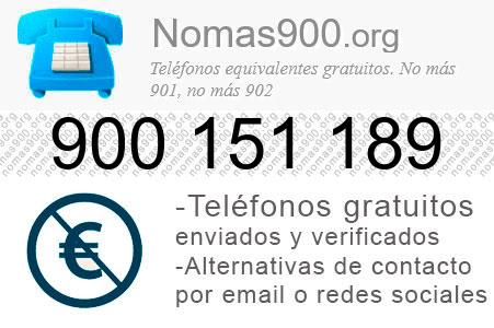 Teléfono 900151189