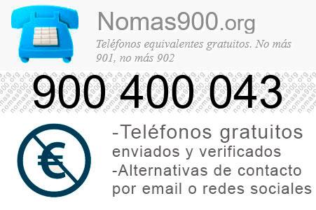 Teléfono 900400043