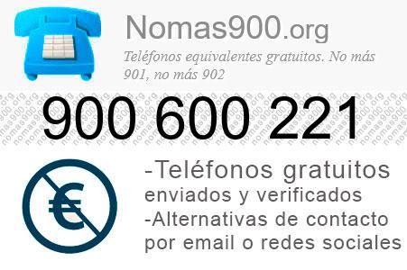 Teléfono 900600221