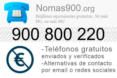Teléfono 900800220