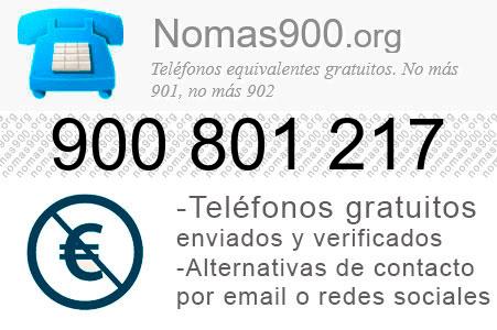 Teléfono 900801217