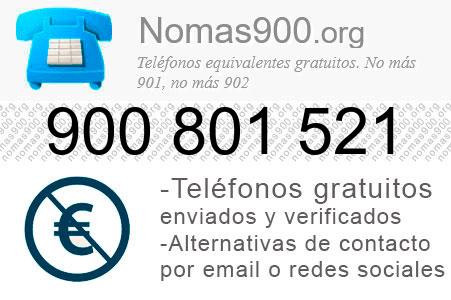 Teléfono 900801521