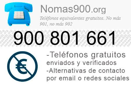Teléfono 900801661