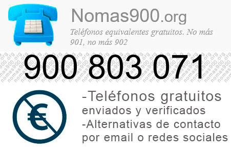 Teléfono 900803071