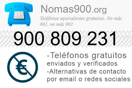 Teléfono 900809231