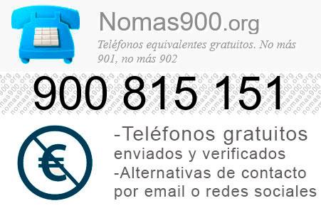 Teléfono 900815151