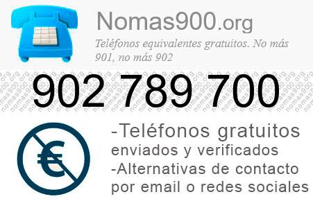 Teléfono 902789700