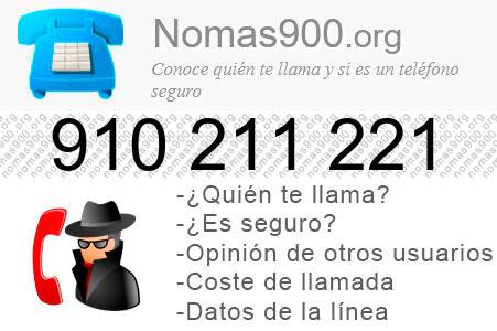 Teléfono 910211221