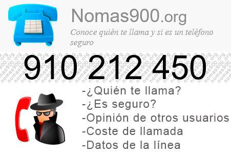 Teléfono 910212450