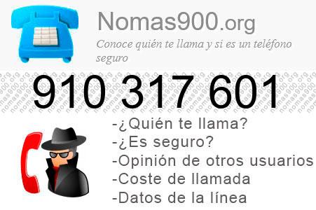 Teléfono 910317601