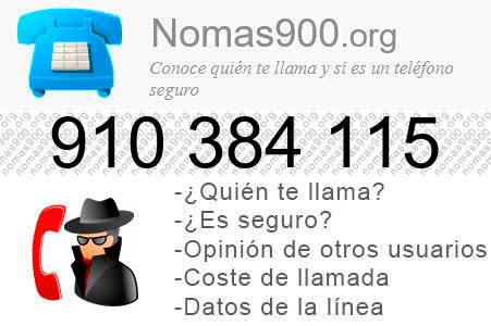 Teléfono 910384115