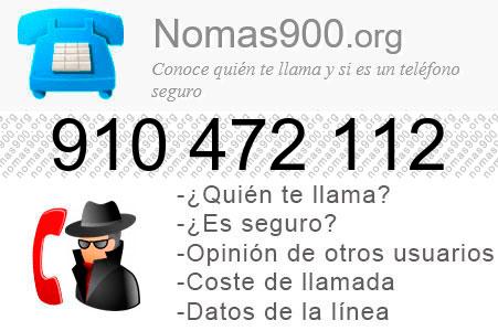 Teléfono 910472112