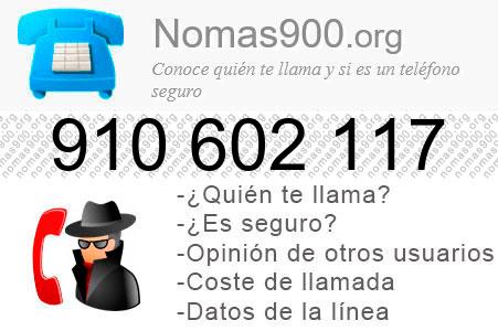 Teléfono 910602117