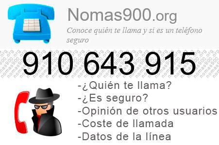 Teléfono 910643915