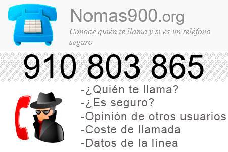 Teléfono 910803865