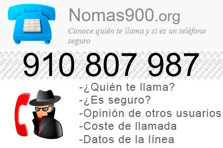 Teléfono 910807987