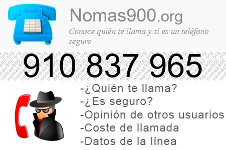 Teléfono 910837965