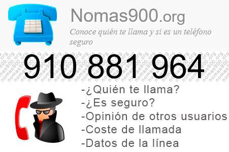 Teléfono 910881964