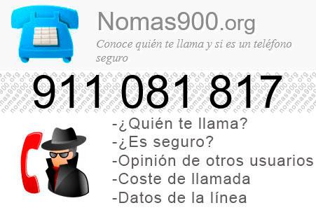 Teléfono 911081817